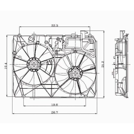 Tyc Dual Radiator and Condenser Fan Assembly, 620970 620970